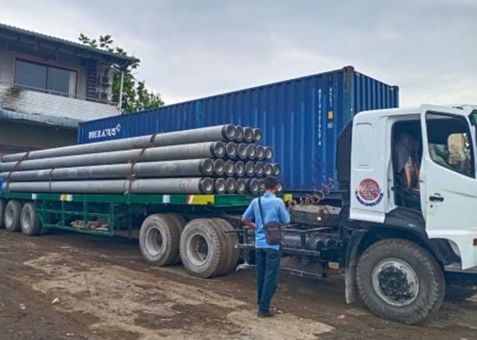 Pengiriman Tiang Pancang PT Batara dari Kota Medan prov Sumut tujuan KOta Padang Prov Sumbar